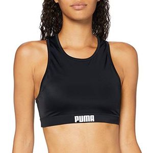 PUMA Dames Swimwear Racerback Bikini Top, zwart, S