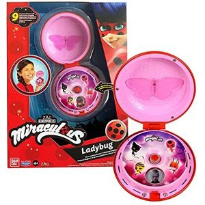 Bandai - Miraculous Ladybug - Magische telefoon van Ladybug - Accessoire om zich te verkleden als Ladybug / Accessoire voor rollenspel - Speelgoed met geluid- en lichtfunctie - Spreekt Frans - P50629
