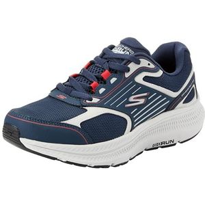 Skechers Heren GO Run CONSISTENT 2.0 Sneakers, marine en rood leder/textiel, 11 UK, Navy en Rood Leer Textiel, 46 EU