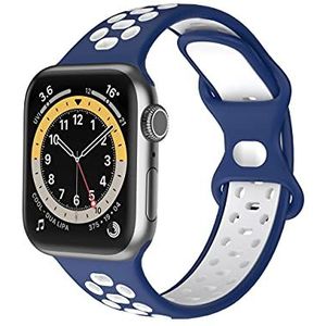 Compatibel met Apple Watch Band 42 mm 44 mm 45 mm vervangende band compatibel met Apple Watch SE Series 7 6 5 4 3 2 1 (blauw en wit)