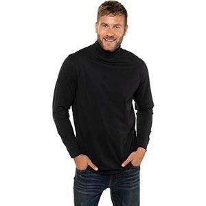 JP 1880 Heren grote maten grote maten Menswear L-8XL rolkraagshirt, basic, jersey, lange mouwen 723303, zwart, 6XL