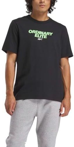 Reebok - T-shirt - Zwart - Heren - Katoen