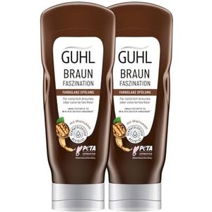 Guhl Braun Fascination Conditioner 2-pack - Inhoud: 2 x 200 ml - Haartype: Brunette, bruin - Verrijkt met bruine kleurpigmenten - Dermatologisch bevestigd - Gemaakt in Duitsland
