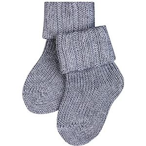 FALKE Uniseks-baby Sokken Flausch B SO Wol Katoen eenkleurig 1 Paar, Grijs (Light Grey 3400), 74-80