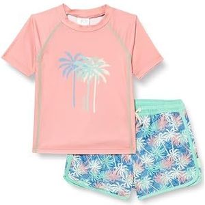 Playshoes Palmen T-shirt-kostuum, uniseks, voor kinderen en jongens, koraal palmen set, 110-116