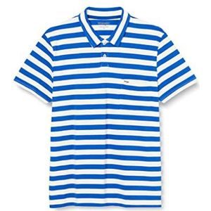 Wrangler Heren Stripe Polo Shirt, blauw, S
