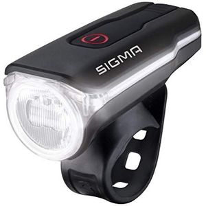 SIGMA SPORT Fietsverlichting AURA 60 USB, 60 LUX, voorlicht, StVZO-goedgekeurd, waterdicht, USB-oplaadbaar, 3 verlichtingsmodi,eén maat,Zwart