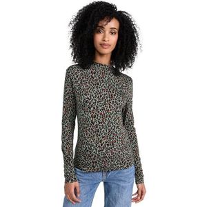 Scotch & Soda Dames All Over Printed Mockneck Longlseeve T-shirt, Creatures Of The Night Field Green 6383, L