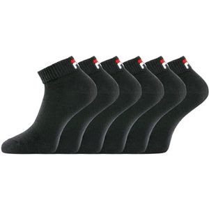 Herensokken, katoen, 6 stuks, sportsokken voor heren, perfecte pasvorm en antislip grip, F9300 zwart, 39-42 EU