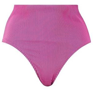 PUMA Swim Women Ribbed High Waist Brief 1P, roze/zwart, L