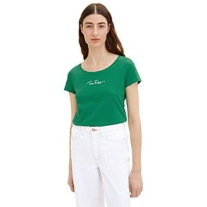 TOM TAILOR Dames T-shirt 1036192, 31032 - Vivid Leaf Green, XXL