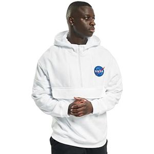 Mister Tee Heren NASA Chest Embroidery capuchontrui, wit, S