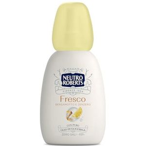 Neutro Roberts, Deodorant Vapo frisch gelb, Bergamotte und Ingwer, Zero Aluminiumsalze, mit reinem Glycerinöl, Deodorant für Damen und Herren, 100% recycelter Kunststoff, 75 ml, Zero Gas 48h