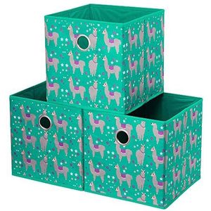 HSDT 3 kubus opbergdoos opvouwbare stof alpaca opbergdoos opbergdoos kubus bakken 25,4 x 25,4 x 25,4 cm smaragdgroene manden voor kast planken kubus opslag eenheid laden, QY-SC16-3