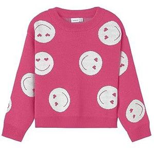 NAME IT Nkfkandao Ls Short O-Neck Knit Pullover voor meisjes, Roze Flambé, 116 cm