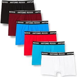 FM London Heren Antonio Rossi Fitted Boxer Hipsters (Pack van 6), Klassiek Licht, L