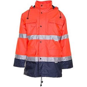 Planam 2056 Herenparka voor heren, 2-kleurig, oranje, marine