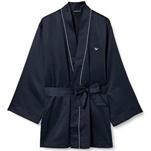 Emporio Armani Satijnen Deluxe pyjama voor heren, kimono, marineblauw, XL