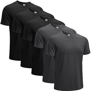 MeetHoo Sportshirt voor heren, loopshirt met korte mouwen, functioneel shirt, ademend, sneldrogend T-shirt