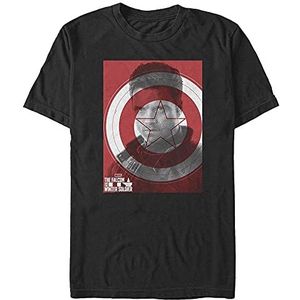Marvel The Falcon and the Winter Soldier - Winter Shield Unisex Crew neck T-Shirt Black XL