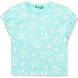 United Colors of Benetton T-shirt 3MBKG1099, turquoise Fantasia 83A, 90 meisjes, Turquoise A Fantasia 83a