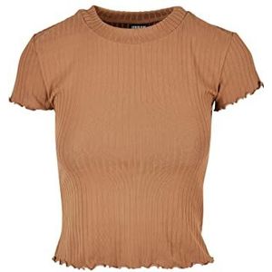 Urban Classics Vrouwen Dames Short Rib Tee T-shirt, darktaupe, S, dark aupe, S