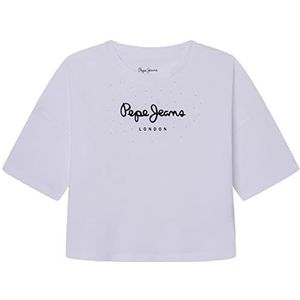 Pepe Jeans Gisella T-shirt voor meisjes, wit, 4 Jaar