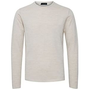 CASUAL FRIDAY Heren Kent Merino Crew Neck Knit Pullover, Light Sand (50271), S