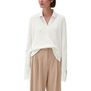 s.Oliver Bernd Freier GmbH & Co. KG Dames V-hals pullover lange mouwen, wit, 36, wit, 36