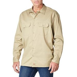 Dickies Flex Twill werkshirt met lange mouwen voor heren, Woestijn Zand V1, M