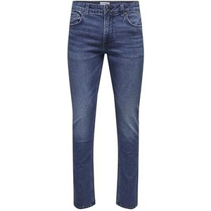 ONLY & SONS Mannen Regular fit Jeans ONSLOOM MID. Blue VD, blauw (medium blue denim), 33W / 32L