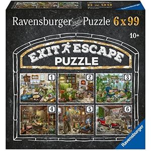 Ravensburger Puzzel 80575 - Het spookachtige Gutshaus - 6 x 99 delen Exit puzzel voor volwassenen en kinderen vanaf 10 jaar