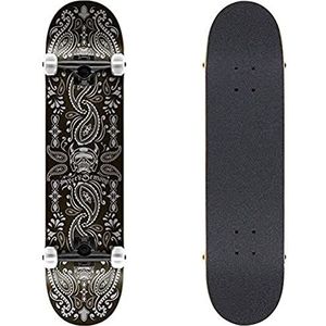 Speed Demon Uniseks bandana skateboard voor volwassenen, zwart/zilver, 7,25 inch