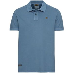 camel active Poloshirt met korte mouwen voor heren, regular fit, van puur katoen, blauw-grijs, S