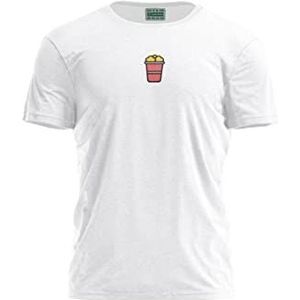 Bona Basics, Digitaal bedrukt basic T-shirt voor heren,% 100 katoen, wit, casual, herenbovenstuk, maat: S, wit, S