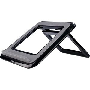 Fellowes laptop standaard I-Spire Quick Lift, in hoogte verstelbaar, opvouwbaar, draagbaar, voor laptops tot 17 inch (43,18 cm), perfect voor op reis en thuiskantoor - zwart