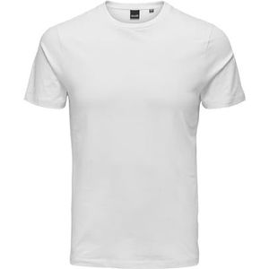 bestseller a/s Heren ONSBASIC Slim O-Neck 2-Pack NOOS T-shirt, Wit/Pack: 2WHITE, XXL