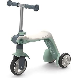 Smoby 750615 - Switch Scooter voor kinderen met 3 wielen, 2-in-1 loopfiets en driewieler scooter met in hoogte verstelbaar stuur, vanaf 18 maanden tot 3 jaar