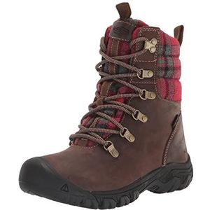 KEEN Dames Greta Boot Waterdichte Sneeuw, Donkerbruin rood Plaid, 36 EU