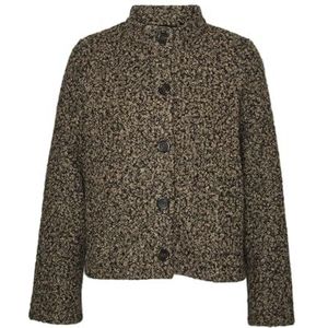 VERO MODA Dames Vmhayli Ls Cardigan JRS Ga Shirt met lange mouwen, Silver Mink/Detail: zwart, XS