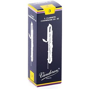Vandoren CR153 Traditionele Contrabass klarinet riet (sterkte 3) (Pack van 5)