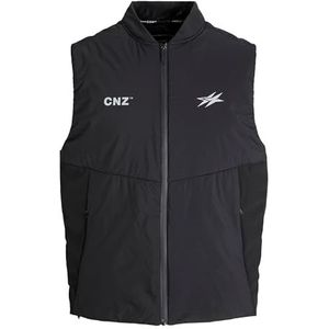 JACK & JONES Bodywarmer 'JCOCnz Paris'  zwart / wit