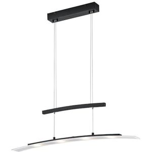 Reality Leuchten LED hanglamp Samos R32990432, metaal zwart mat, glas wit gesatineerd of helder, incl. 4x 4 Watt LED, sensordimmer