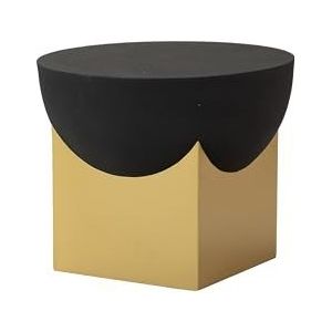 Adda Home Salontafel, metaal, zwart/goud, 51 x 51 x 43 cm