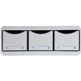 Exacompta - Ref. 318740D - Toolbox mini-doos met 3 laden voor het opbergen van kleine gebruiksvoorwerpen - Buitenafmetingen: Diepte 27 x breedte 35,5 x hoogte 13,5 cm - lichtgrijs