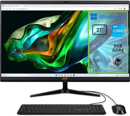 Acer Aspire C27-1800 - All-in-One Desktop PC - 27 inch - Intel Core i3-1305U - 8 GB DDR4 RAM - 512 GB SSD - Windows 11 Home