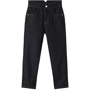 NAME IT Nkfbella Dnmatamy Hw Ancle Mom Pant Jeans voor meisjes, zwart denim, 164 cm