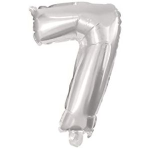 Procos 89804 - Folieballon nummer 7, vulling met helium of lucht, verjaardag, decoratie, feest, jubileum