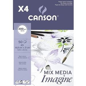 4 blokken verlijmd A1 50 vellen Canson Mix Media Imagine fijnkorrelig 200 g