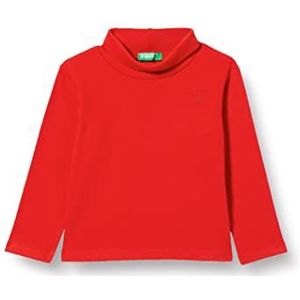 United Colors of Benetton T-shirt met lange mouwen voor meisjes en meisjes, Rood 015, 82